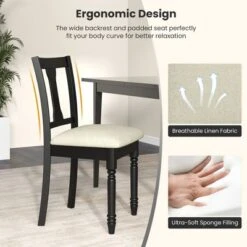 Tangkula Set Of 4 Upholstered Wooden Dining Chair W/ Seat Storage Space -Beauty house GUEST 3fd17d96 1e1d 405c 9a87 f0c1eccf79e4