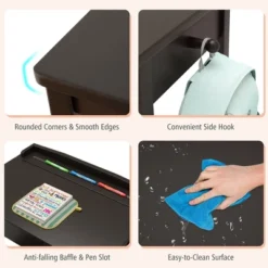 Tangkula Kids Table And Chair Set Wood Activity Study Desk W/ Storage Drawer Hook Brown -Beauty house GUEST 3fe17e36 9167 46b7 9277 ed4fd0c1f4ba