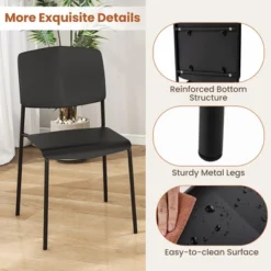 Tangkula Dining Chair Set Of 2 W/Ergonomic Backrest & Wide Seat Stackable Kitchen Chairs -Beauty house GUEST 4022dbb2 37fd 4ca2 be0a 58f6e168b8db