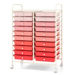Tangkula Office Rolling Cart 20 Storage Drawers Scrapbook Paper Studio Organizer Pink Gradient -Beauty house GUEST 40906e57 f4d8 4a3a ba0b 6dce636b94b9