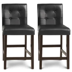 Tangkula Set Of 4 Bar Stools 25inch Counter Height Barstool Pub Chair Rubber Wood Black -Beauty house GUEST 40a7aea4 6a2b 4b40 ba63 e21a1d7c9f6d