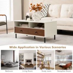 Tangkula Coffee Table Modern Rectangle W/ Storage Shelf & Drawers Living Room Furniture 15 Tangkula Coffee Table Modern Rectangle W/ Storage Shelf & Drawers Living Room Furniture -Beauty house GUEST 40d4a89e b35e 47f1 a764 746806a13de7