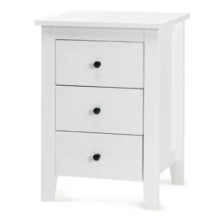 Tangkula 2PCS End Table Nightstand Living Room Furniture W/ 3 Drawers White -Beauty house GUEST 41d6a231 73ab 4971 bbee 860e81c3c8cf