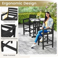 Tangkula Patio Bar Stools Set Of 4 Tall Adirondack Chair W/ Backrest Armrests & Footrests -Beauty house GUEST 420dbf8d 0268 4a68 9a91 6412f3d2cacc