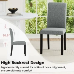 Tangkula Dining Chair Set Of 4 Mid-Century Modern Fabric Upholstered Parson Chairs -Beauty house GUEST 42787876 0004 4d9a b1b7 77e0644f8848
