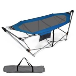 Tangkula Portable Folding Hammock Free Standing Hammock W/ Stand-Folds&Carrying Bag&Anti-Slip Buckle&Storage Pocket -Beauty house GUEST 428b48b7 f1b6 439b 8822 9308c4e5e66a