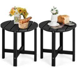 Tangkula 2PCS 18"Adirondack Side Table Weather Resistant HDPE Garden Patio -Beauty house GUEST 42c90fe8 0f9e 4c3f be65 83e82d160471