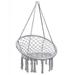 Tangkula Hammock Chair Hanging Cotton Rope Macrame Swing Chair W/ Stand Gray -Beauty house GUEST 430c186e 4c7f 4407 91f1 9e1e7e49e6e5