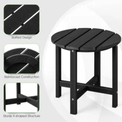 Tangkula 2PCS 18"Adirondack Side Table Weather Resistant HDPE Garden Patio