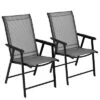 Tangkula 2PCS Folding Chairs Steel Frame Patio Garden Outdoor W/ Armrest & Footrest -Beauty house GUEST 44155ff3 9a5b 4057 855a 694bae56fb10