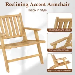 Tangkula 2PCS Teak Wood Outdoor Reclining Chair W/ Comfortable Backrest & Armrests 18 Tangkula 2PCS Teak Wood Outdoor Reclining Chair W/ Comfortable Backrest & Armrests -Beauty house GUEST 4439debd 68c5 4899 96fc 9d7262c08b87