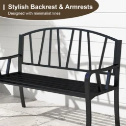 Tangkula 51" Metal Garden Bench Patio Slatted Bench For 2-3 People & Park-Style Loveseat 14 Tangkula 51" Metal Garden Bench Patio Slatted Bench For 2-3 People & Park-Style Loveseat -Beauty house GUEST 4478de17 4e28 4312 9cd5 e4dadd0d7d3e