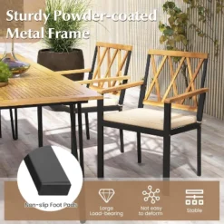 Tangkula Patio Dining Chairs Set Of 2 Metal Outdoor Chairs W/ Removable Padded Cushions -Beauty house GUEST 44ecdcf4 ecf0 4e32 9635 f799a0307871