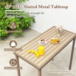 Tangkula 3 Pieces Patio Bar Table Set Outdoor Bar Height Table & 2 Armless Chairs -Beauty house GUEST 4516629f 91aa 4358 ba1e 48772df46f71