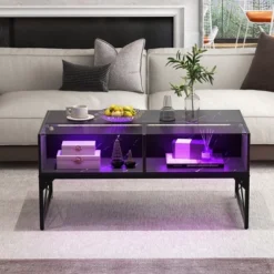 Tangkula High-gloss LED Coffee Table W/ Faux Marble & Tempered Glass Top 4 Storage Cubes 15 Tangkula High-gloss LED Coffee Table W/ Faux Marble & Tempered Glass Top 4 Storage Cubes -Beauty house GUEST 45752a6e 953e 4c3b b7bb abfb6282e3d4