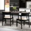 Tangkula Dining Chair W/ Arms Set Of 2 Modern Kitchen Chairs & Contoured Backrest Black & Beige -Beauty house GUEST 4609039c 0d47 4f15 aece 07be15782147