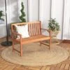 Tangkula Patio Wood Bench 2-Seat Outdoor Bench W/ Cozy Armrests & Backrest -Beauty house GUEST 462fc7e6 29a3 4092 ad95 955378929273