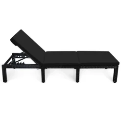 Tangkula Adjustable Rattan Patio Chaise Lounge Chair Couch W/ Black & Turquoise Cushion -Beauty house GUEST 462fe597 52e6 4341 a242 ca6ff8fef74f