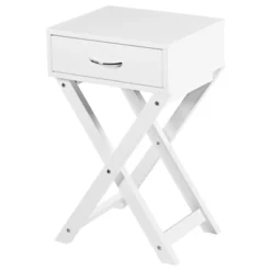 Tangkula Modern Versatile Nightstand X-shape Wooden End Table With Drawer Accent Side Table For Bedroom Black/White -Beauty house GUEST 46613c6a 5783 4f7a 832c 9042e17770cc 1