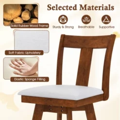 Tangkula Swivel Dining Chairs Set Of 4 Dining Room Chairs W/ Rubber Wood Frame -Beauty house GUEST 46aad1f6 af28 47b2 a3f8 4ac6fc30d84c