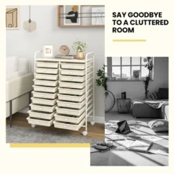 Tangkula 20-Drawer Rolling Storage Cart Art Craft Organizer Cart Mobile Utility Storage Cart With Removable Drawers & Lockable Wheels White -Beauty house GUEST 46be3fd7 698a 4dfe 82c9 6aef8f56c9af
