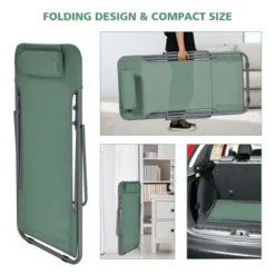 Tangkula 2 PCS Beach Chair Lounger Reclining Folding Chair W/3-Position Adjustable Backrest Blue/Orange/Green -Beauty house GUEST 46ea0809 f134 45cf 864f edd1537686c8