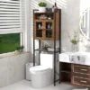 Tangkula Over The Toilet Storage Cabinet 5-Tier Bathroom Toilet Organizer W/2 Metal Mesh Doors & 3-Position Adjustable Shelf -Beauty house GUEST 472eeba0 89ee 438d 81cd d5eef61c922e