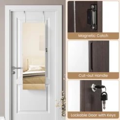 Tangkula 43.5" Jewelry Mirror Cabinet W/ Full-length Mirror & Interior Makeup Mirror -Beauty house GUEST 476868d4 40fd 43a3 bfe6 8c4c4b1a8f6f