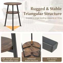 Tangkula 2-tier Accent Coffee Tea Table Nightstand Bedside Table W/ Storage Shelf -Beauty house GUEST 486fed22 7311 47c3 815a 05fb286cd789