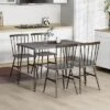 Tangkula 5PCS Dining Table Set For 4 Rectangular Kitchen Table & 4 Chairs W/ Metal Frame Grey Oak -Beauty house GUEST 4a3e1433 652c 419d bdd5 165bcc07af8c