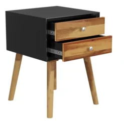 Tangkula Wooden Nightstand With 2 Storage Drawers Accent End Side Table For Bedroom&Living Room -Beauty house GUEST 4a470ce4 ed24 4659 bd7a b9159c2ed1af