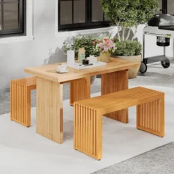 Tangkula 36 Inch Patio Bench All-Slat Acacia Wood Loveseat For 2 People 800 Lbs Capacity -Beauty house GUEST 4a5aab75 af49 4122 afbf 62f0e4412981 1