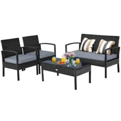 Tangkula 8PCS Rattan Wicker Outdoor Patio Cushioned Sofa Coffee Table Furniture Set -Beauty house GUEST 4a81c53a ee41 4f78 9d3c bc687ee7cc90