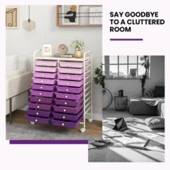 Tangkula 20-Drawer Rolling Storage Cart Art Craft Organizer Cart Mobile Utility Storage Cart With Removable Drawers & Lockable Wheels Purple 17 Tangkula 20-Drawer Rolling Storage Cart Art Craft Organizer Cart Mobile Utility Storage Cart With Removable Drawers & Lockable Wheels Purple -Beauty house GUEST 4ade19fe cc0f 44b6 81b5 1495b59a29c7