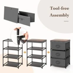 Tangkula 1pc/2pcs Dresser With 3 Drawers, Fabric Storage Organizer Tower Unit Tall Nightstand Bedside Table With Removable Lid For Bedroom -Beauty house GUEST 4ae2e08b c567 49f6 855c ff067f8e5bdf