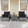 Tangkula 3 Pieces Patio Bistro Set Outdoor PE Rattan Conversation Chair Set With Tempered Glass Side Table And Removable Cushions Black 2 Tangkula 3 Pieces Patio Bistro Set Outdoor PE Rattan Conversation Chair Set With Tempered Glass Side Table And Removable Cushions Black -Beauty house GUEST 4bb080df d55a 475f 9cb0 47fe70926c22
