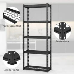 Tangkula 4PCS 5-Tier Metal Shelving Unit Heavy Duty Wire Storage Rack With Anti-slip Foot Pads -Beauty house GUEST 4c3cc0a3 6e4f 4517 a9e9 c74f9c438e2d