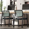 Tangkula 6-Pack Office Conference Chair Set Mesh Guest Reception Stack Chairs With Caster Wheels And Arms Stacking Chair Set -Beauty house GUEST 4dc83cce 3b6b 45d2 b50f c8626d8d0db4