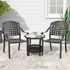Tangkula 4 Pieces Cast Aluminum Patio Chair Bistro Dining Chair Outdoor Cast Aluminum Chair -Beauty house GUEST 4ddff7ff 7ce4 4f7e b30a b74c0704c51f