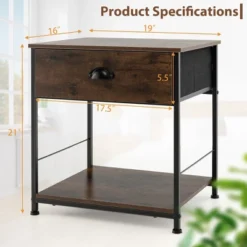 Tangkula 2-tier Nightstand Bedside End Sofa Coffee Table For Bedroom Living Room -Beauty house GUEST 4deb6c96 e544 4ab3 8d6d 4db8bd698d77