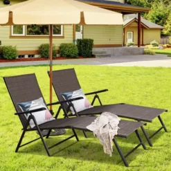 Tangkula 2PCS Chaise Lounge Adjustable Patio Poolside Recliner Chair Outdoor -Beauty house GUEST 4e878fe2 1b87 426e ac91 a9fb1b84bd00