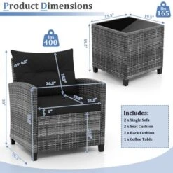 Tangkula 3 Pieces Patio Bistro Set Outdoor PE Rattan Conversation Chair Set With Tempered Glass Side Table And Removable Cushions Black 15 Tangkula 3 Pieces Patio Bistro Set Outdoor PE Rattan Conversation Chair Set With Tempered Glass Side Table And Removable Cushions Black -Beauty house GUEST 4e905f2c eb28 4f45 ae71 224440ef0d8e