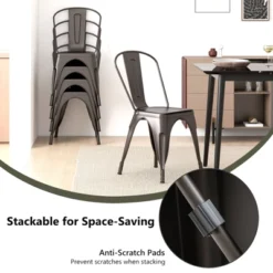 Tangkula Tolix Style Metal Dining Chairs Set Of 4 W/ Removable Backrest For Dining Room -Beauty house GUEST 4f2eaa7b 3f7e 4cbf abdd 6ec9f06ecec4