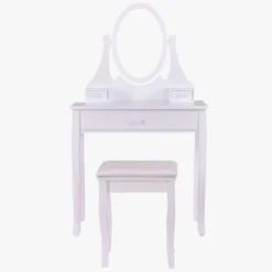 Tangkula Mirrored Dressing Table Wooden Vanity Makeup Unit W/ Cushioned Stool -Beauty house GUEST 4f82e7bd 20f6 495d a3f9 abc525e712c8