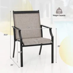 Tangkula Patio Chairs Set Of 4 Dining Chairs W/ Curved Backrest Long Armrest Breathable Fabric 18 Tangkula Patio Chairs Set Of 4 Dining Chairs W/ Curved Backrest Long Armrest Breathable Fabric -Beauty house GUEST 50134212 2f8a 48d6 95a7 97e1edb6b16d