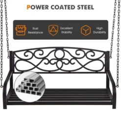 Tangkula Patio Hanging Porch Swing Outdoor 2-Person Metal Swing Bench Chair W/ Chains 17 Tangkula Patio Hanging Porch Swing Outdoor 2-Person Metal Swing Bench Chair W/ Chains -Beauty house GUEST 50343f46 6c03 4617 aa9d 22f76d24263c