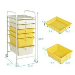 Tangkula 6 Drawer Scrapbook Paper Organizer Rolling Storage Cart For Office School Yellow -Beauty house GUEST 51038f09 fe12 4b0b b55b 03129e41baa6