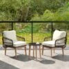 Tangkula 3 Piece Patio Chair Set Wicker Chair & Side Table Set W/ Soft Cushions & Tempered Glass Tabletop -Beauty house GUEST 51cc2022 e16a 45d8 a462 c0c28096a507