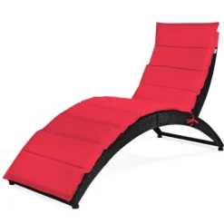 Tangkula Foldable Outdoor Patio Rattan Lounge Chair Reclining Chaise Chair -Beauty house GUEST 5211c0aa 43ee 4f31 9cfa d2e097df8488