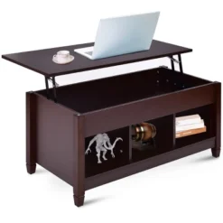 Tangkula Height Adjustable Wood Table Coffee Desk Teapoy Hidden Compartment -Beauty house GUEST 529d252c a06a 4210 a6f4 5f4206ba9c0b